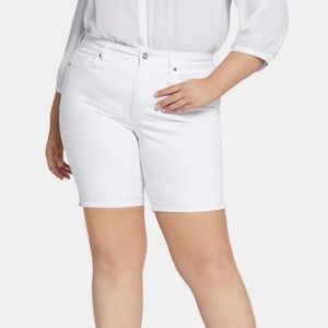 NWT NYDJ Ella White Short Side Slit Plus 22W Petite Minimalist Classic Chic
